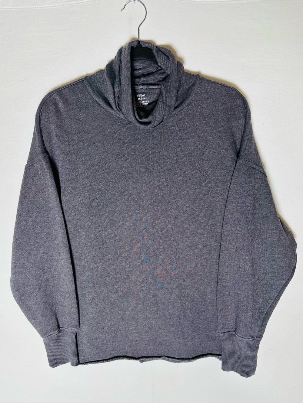 Aerie Cozy Grey Oversized Slouchy Cowl Neck Pullover Sweater XS